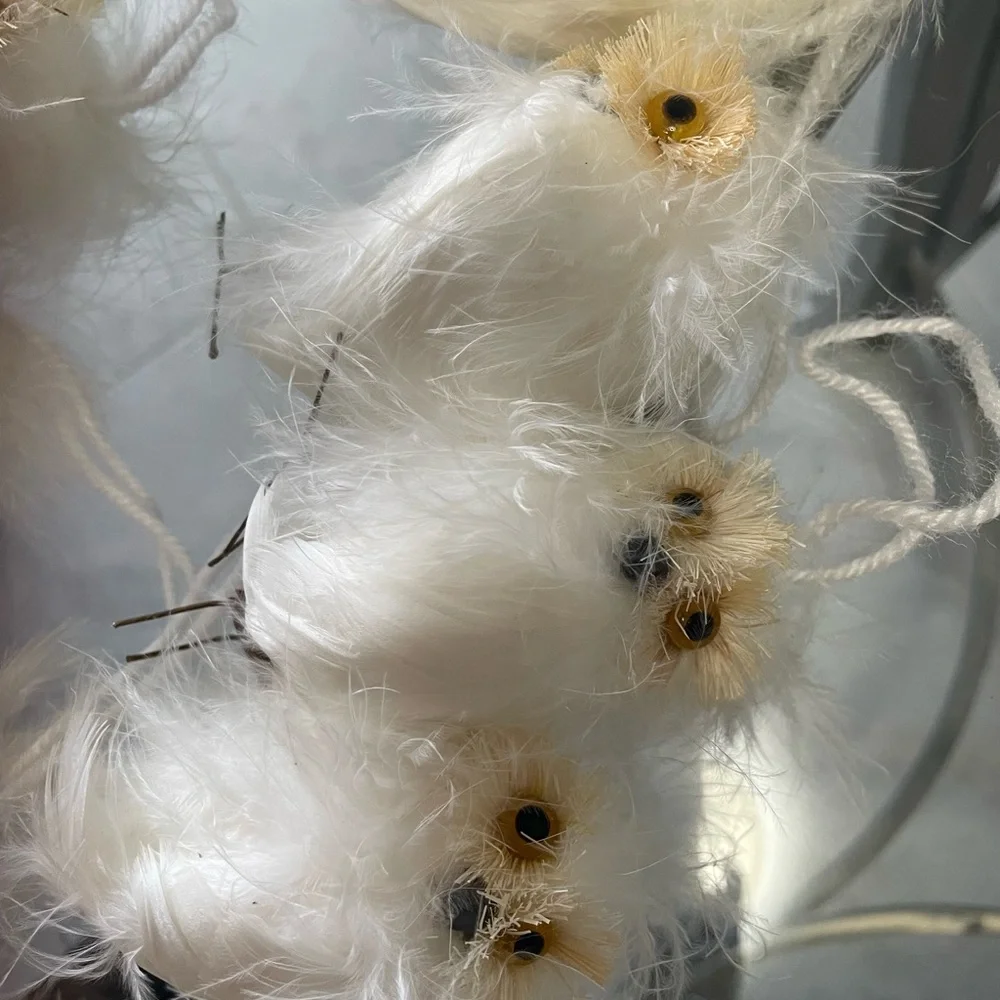 West Elm White Fluffy Owl Decorations